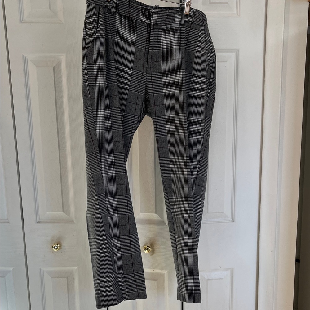 a new day Women's Black and Gray Checkered Trousers
